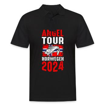 Angeltour Norwegen Angelteam Angelausflug Natur Fi - Männer Poloshirt - Schwarz - Vorne - Kai (181cm)