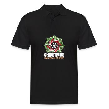 Humeur joyeuse citation musicale amusante - Polo Homme - noir - Devant - Kai (181cm)