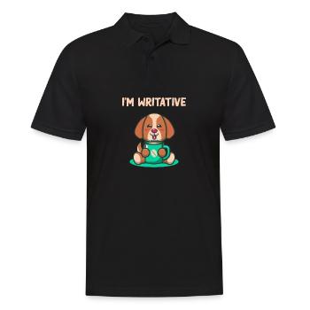 Je suis introverti dans l’écriture antisociale drôle - Polo Homme - noir - Devant - Kai (181cm)