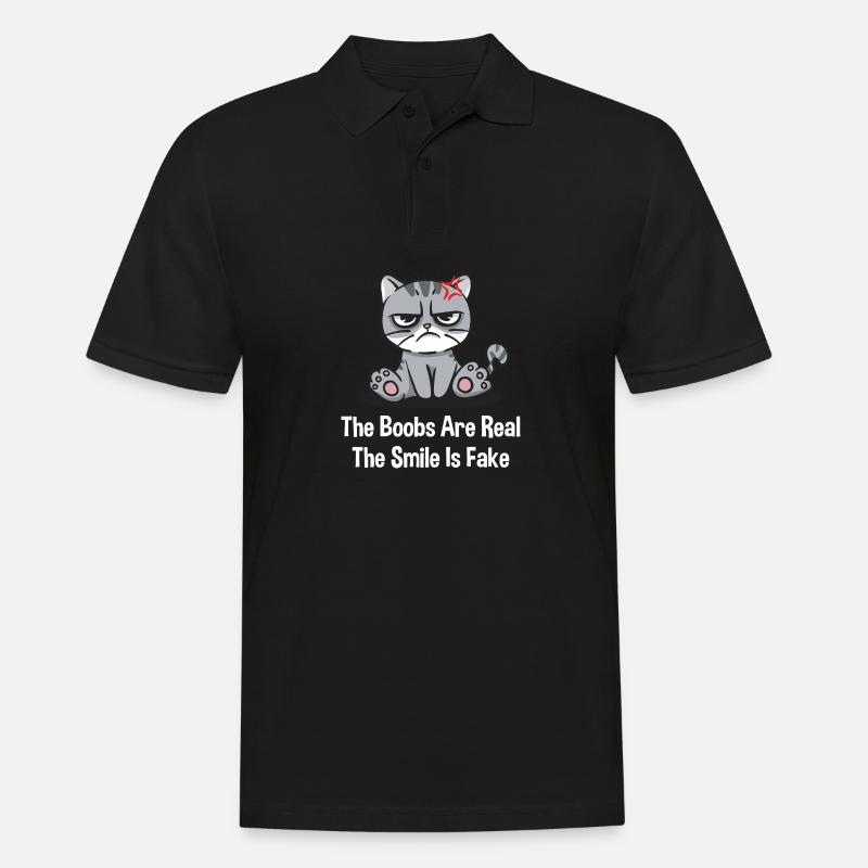 Brüste sind echt - Männer Poloshirt - Schwarz