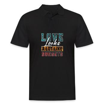 Love Looks A Lot Like Sunsets - Men's Polo Shirt - black - Front - Kai (181cm)
