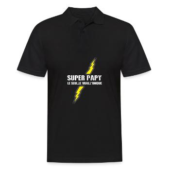 Super papy - Polo Homme - noir - Devant - Kai (181cm)