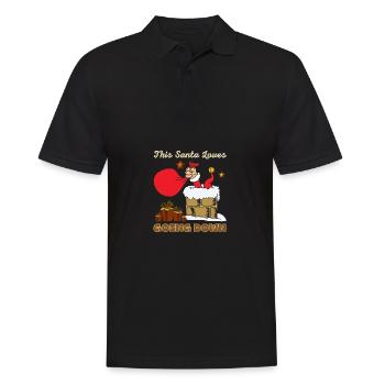 Ce Père Noël aime descendre humour de Noël drôle - Polo Homme - noir - Devant - Kai (181cm)
