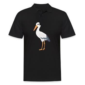 Storch - Männer Poloshirt - Schwarz - Vorne - Kai (181cm)