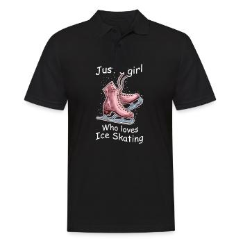 Just a girl who loves ice skating Eis kunst lauf - Männer Poloshirt - Schwarz - Vorne - Kai (181cm)