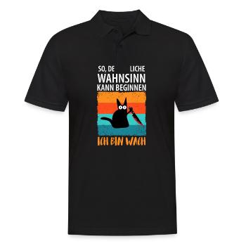 So, der tägliche Wahnsinn kann beginnen - Männer Poloshirt - Schwarz - Vorne - Kai (181cm)