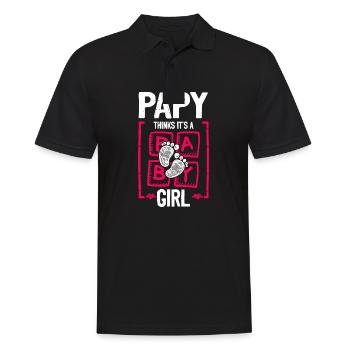 Papy Thinks It's a Girl Gender Reveal Funny Baby - Männer Poloshirt - Schwarz - Vorne - Kai (181cm)