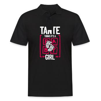 Tante Thinks It's a Girl Gender Reveal Funny Baby - Männer Poloshirt - Schwarz - Vorne - Kai (181cm)