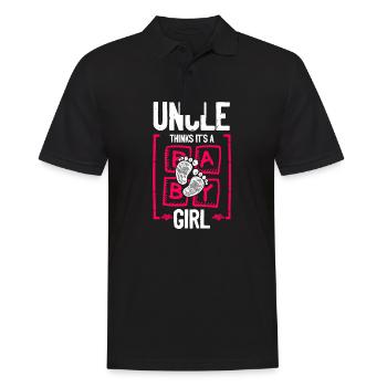 Uncle Thinks It's a Girl Gender Reveal Funny Baby - Männer Poloshirt - Schwarz - Vorne - Kai (181cm)