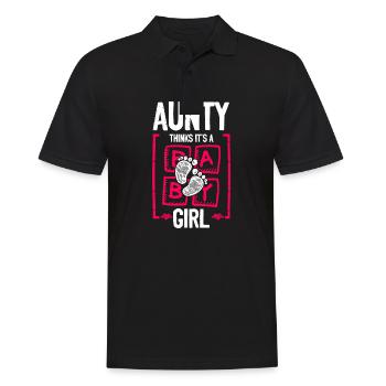 Aunty Thinks It's a Girl Gender Reveal Funny Baby - Männer Poloshirt - Schwarz - Vorne - Kai (181cm)