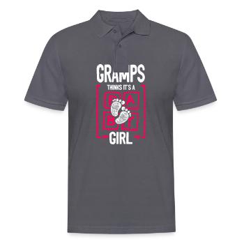 Gramps Thinks It's a Girl Gender Reveal Funny - Men's Polo Shirt - charcoal grey - Front - Nico (186cm)