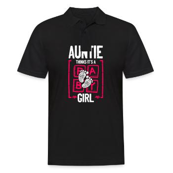 Auntie Thinks It's a Girl Gender Reveal Funny - Männer Poloshirt - Schwarz - Vorne - Kai (181cm)