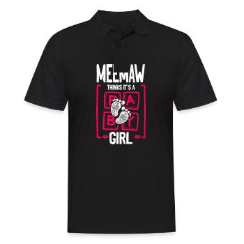 Meemaw Thinks It's a Girl Gender Reveal Funny - Men's Polo Shirt - black - Front - Kai (181cm)