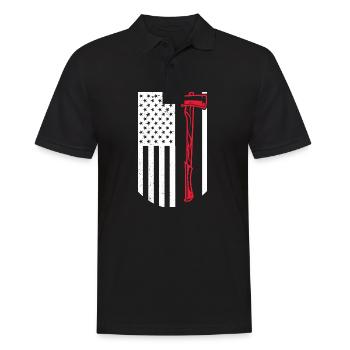 axe usa drapeau des États-Unis Conception d’un drapeau des États-Unis - Polo Homme - noir - Devant - Kai (181cm)