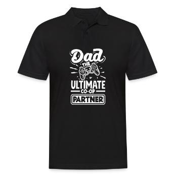 Dad The Ultimate CO-OP Partner Fathers Day Gamer - Men's Polo Shirt - black - Front - Kai (181cm)