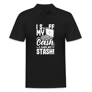 Je bourre mon argent J’économise ma réserve Cash Stuffing - Polo Homme - noir - Devant - Kai (181cm)