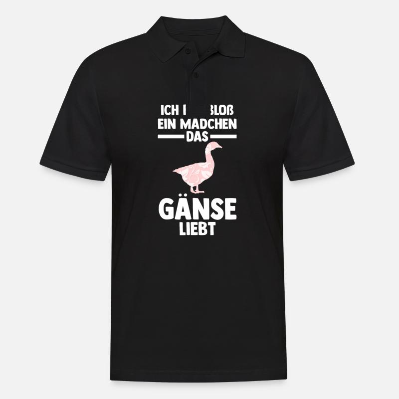 Gans Gänse - Männer Poloshirt - Schwarz