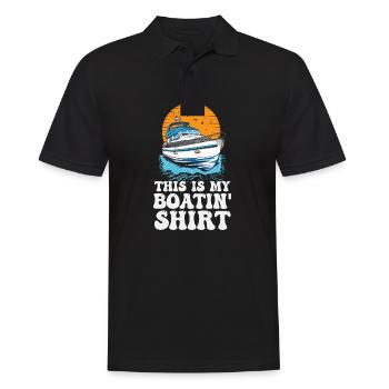This Is My Boatin Shirt Lake Like Motorboating - Men's Polo Shirt - black - Front - Kai (181cm)