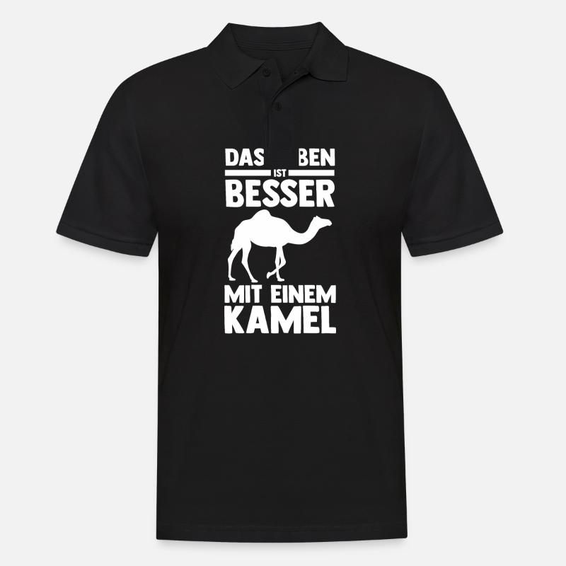 Kamel - Männer Poloshirt - Schwarz
