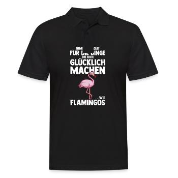 Nimm dir Zeit für Flamingos - Männer Poloshirt - Schwarz - Vorne - Kai (181cm)
