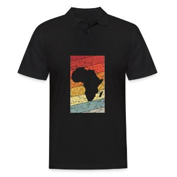 Afrika Safari Africa Geschenk Retro Südafrika Afro - Männer Poloshirt - Schwarz - Vorne - Kai (181cm)