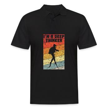 I'm a depp Thinker Diver Diving Diver Retro - Men's Polo Shirt - black - Front - Kai (181cm)