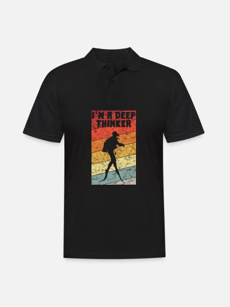 I'm a depp Thinker Diver Diving Diver Retro - Men's Polo Shirt - black