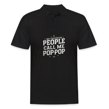 Mes personnes préférées m’appellent Pop-Pop pour la fête des pères - Polo Homme - noir - Devant - Kai (181cm)