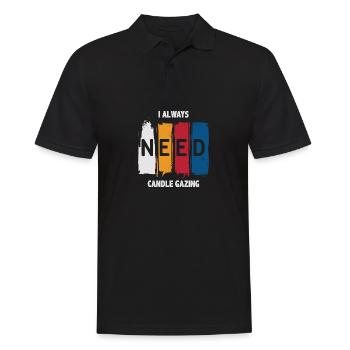 Ich brauche immer Liebe zum Kerzengucken - Männer Poloshirt - Schwarz - Vorne - Kai (181cm)