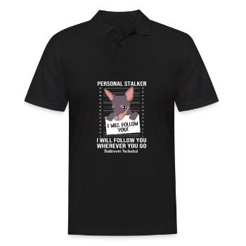 Zwergpinscher - Männer Poloshirt - Schwarz - Vorne - Kai (181cm)