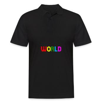 World - Männer Poloshirt - Schwarz - Vorne - Kai (181cm)