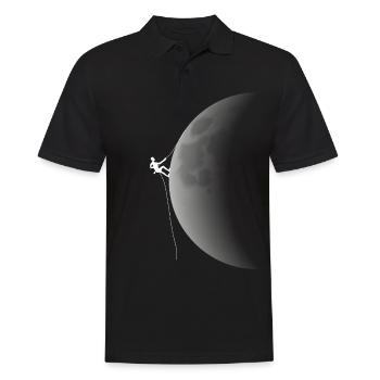 Der Mond ist eskalieren - Männer Poloshirt - Schwarz - Vorne - Kai (181cm)