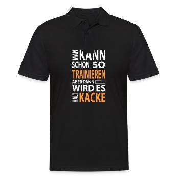 Hundesport Training Schäferhund DSH Shirt - Männer Poloshirt - Schwarz - Vorne - Kai (181cm)