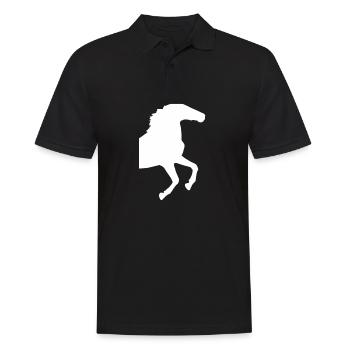 Pferd Reiten Reiterhof Tiere Reitverein Geschenk - Männer Poloshirt - Schwarz - Vorne - Kai (181cm)