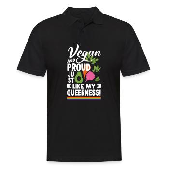 Vegan and Proud Just Like My Queerness Vegan - Men's Polo Shirt - black - Front - Kai (181cm)