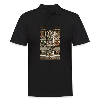 Modèles de cérémonie traditionnelle d’Ayahuasca - Polo Homme - noir - Devant - Kai (181cm)