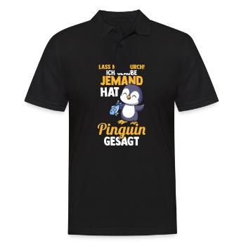 Pinguin - Männer Poloshirt - Schwarz - Vorne - Kai (181cm)