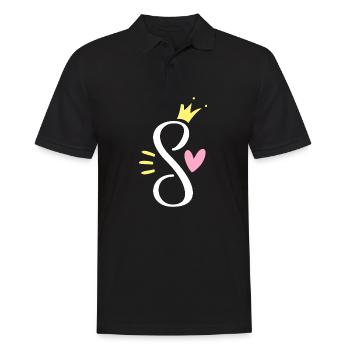 Letter S Initial Letter Crown - Men's Polo Shirt - black - Front - Kai (181cm)