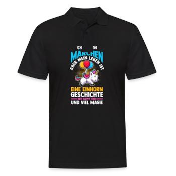 Unicorn - Men's Polo Shirt - black - Front - Kai (181cm)