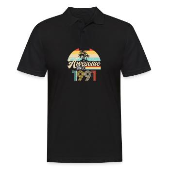 Vintage Awesome Since1991 Geburtstag Retro seashel - Männer Poloshirt - Schwarz - Vorne - Kai (181cm)