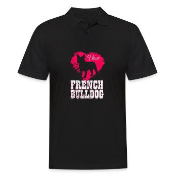 Français Bouledogue - Polo Homme - noir - Devant - Kai (181cm)