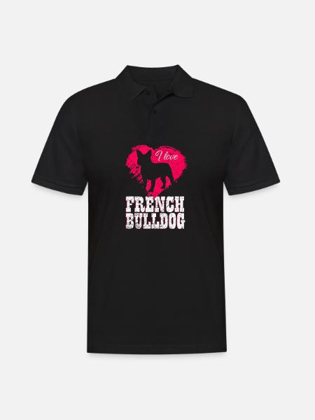 French Bulldog - Men's Polo Shirt - black