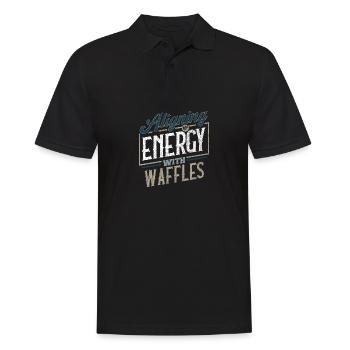Meine Energie mit der Waffel-Inspiration in Einklang bringen - Männer Poloshirt - Schwarz - Vorne - Kai (181cm)