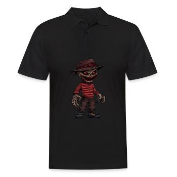 Gruselig Freddy Halloween Süßes oder Saures - Männer Poloshirt - Schwarz - Vorne - Kai (181cm)
