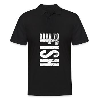 Geboren, Fischen Hobby Liebhaber Geschenkidee zu fischen - Männer Poloshirt - Schwarz - Vorne - Kai (181cm)