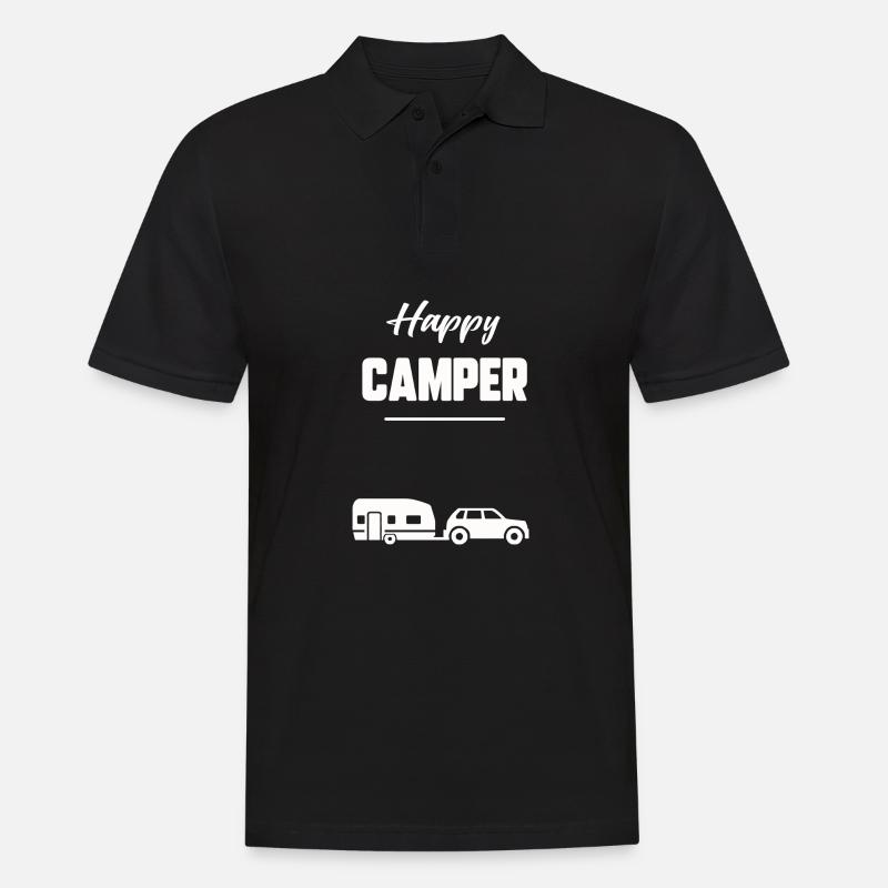 Glücklicher Camper - Männer Poloshirt - Schwarz