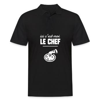 Ici c’est moi le chef - Polo Homme - noir - Devant - Kai (181cm)