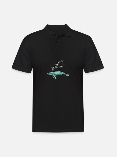 baleines mer poisson eau mer mer cachalot - Polo Homme - noir