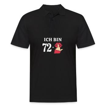 73 Jahre Geburtstagsspruch Runder Geburtstag 73. - Männer Poloshirt - Schwarz - Vorne - Kai (181cm)