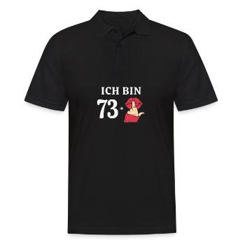 74 Jahre Geburtstagsspruch Runder Geburtstag 74. - Männer Poloshirt - Schwarz - Vorne - Kai (181cm)